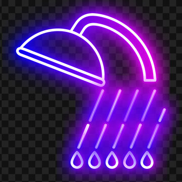 Neon Shower Head Icon Design