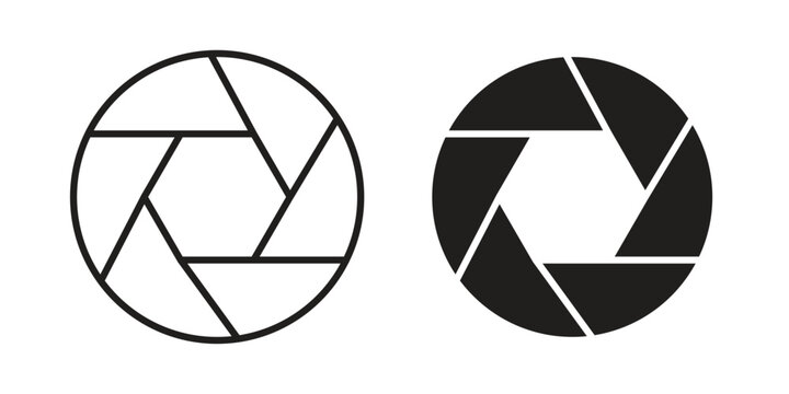 Aperture icon set. line art vector icon for apps and websites