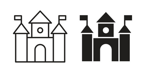 Castle icon set. line art vector icon for apps and websites © Win