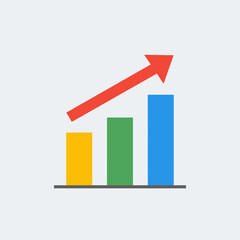 Fototapeta premium Business bar chart showing growth trend
