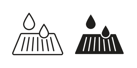 Drain or Drainage icon set. line art vector icon for apps and websites © Win