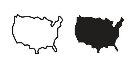 Obraz premium State country icon set. line art vector icon for apps and websites