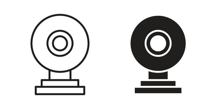 Webcam icon set. line art vector icon for apps and websites