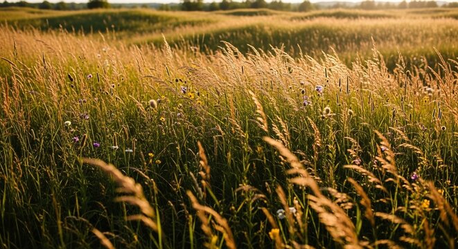 Golden field sunlight