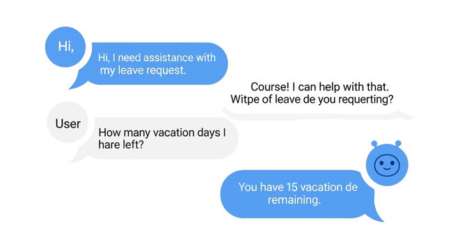 Chat conversation about requesting and managing vacation leave days.