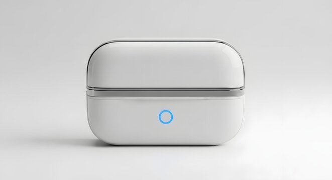 Compact portable UV sanitizing box with sleek edges and indicator light innovative consumer product