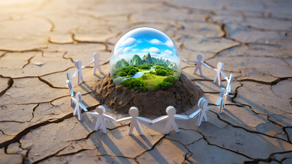 Community Safeguarding a Glass Earth Sphere on Dry Soil