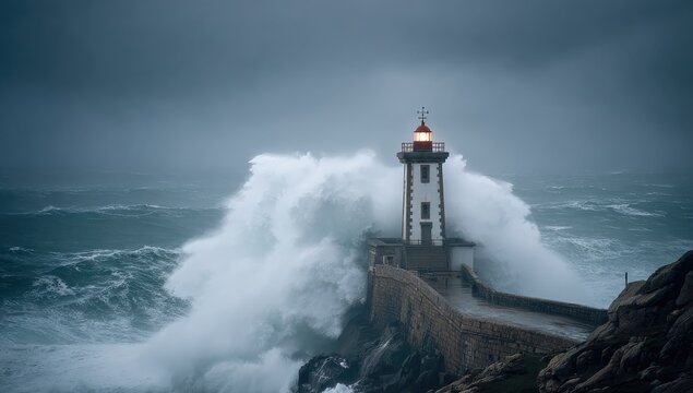 A solitary sentinel against the relentless surge
