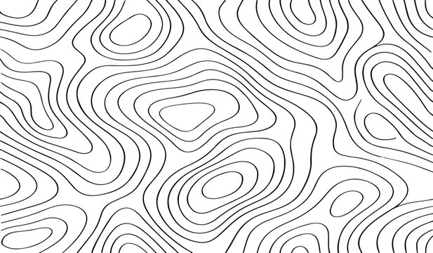 topographic contour map, abstract terrain lines, monochrome vector design, Ideal for backgrounds, posters, wallpapers.