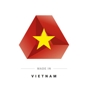 Made in Vietnam new 3D triangle flag ribbon logo label banner
