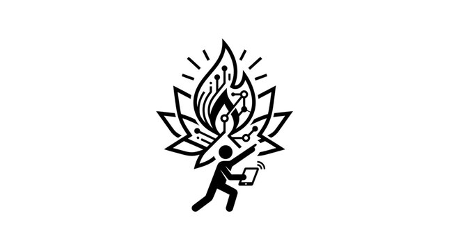 Abstract Technology And Spiritual Awakening Logo