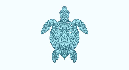 Blue sea turtle swimming alone. © alfa