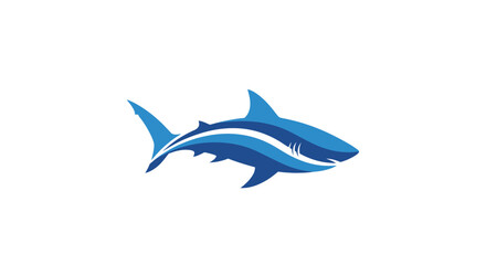 Fototapeta premium Blue shark swimming in ocean waters.