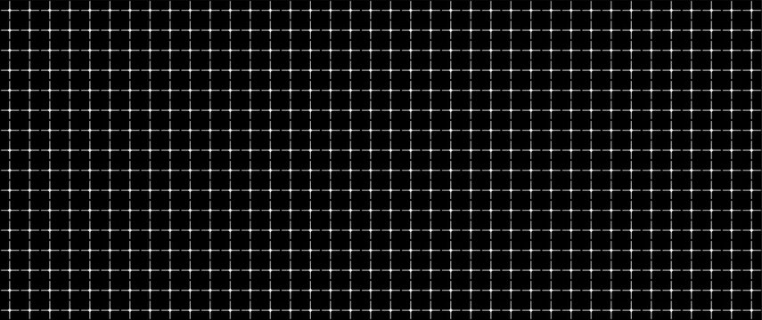 Seamless pattern rounded cross grid blueprint, black surface. Smooth junction lattice geometry layout, interface wireframes dashboards planning pages engineering diagrams technology visuals.