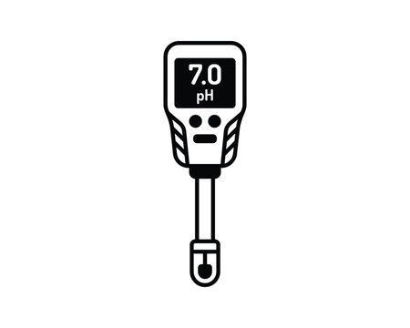 pH Meter Probe Reads 7.0 Vector Icon