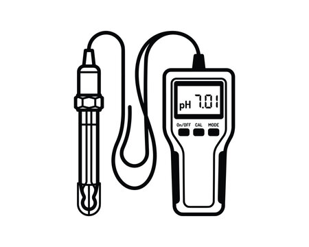 pH meter with probe displaying 7.01 for pH measurement tool