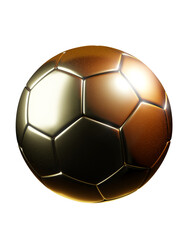 Fototapeta premium Golden glowing soccer ball isolated on background