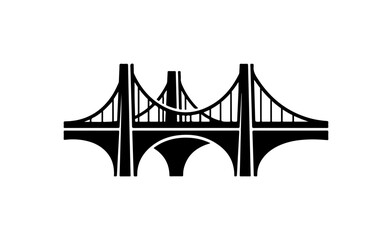 Fototapeta premium Minimalist Bridge Icon Vector Art