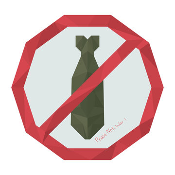 Abstract no atomic bomb polygon signage isolated