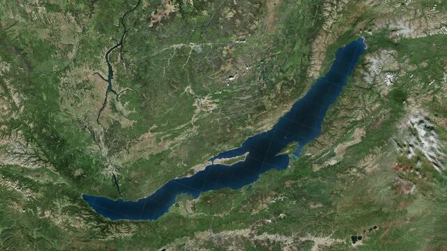 Lake Baikal Map in Russia Geography Visualization