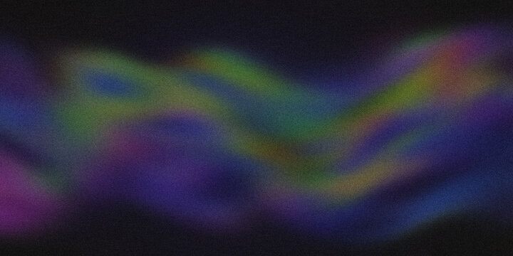 Abstract background with swirling spectrum of iridescent colors and subtle digital noise for design