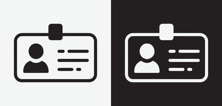 ID Card Badge Icon Vector  Identification Card Line Symbol