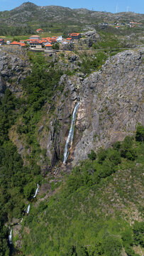 Drone photo Cascata Frecha da Mizarela Portugal Europe