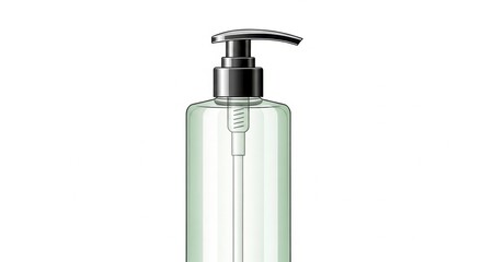 Obraz premium Clear bottle with dispenser for liquids.