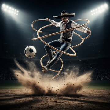 vaquero, soga, balon, mexico, sombrero, suerte, gente, fantas&iacute;a, moreno, persona, deporte, negro, noche, bal&oacute;n, arte, fuego, belico, baile