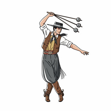 Argentinian malambo dance vector illustration