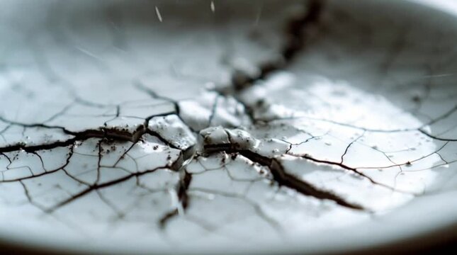 Close-up of cracked surface texture.
