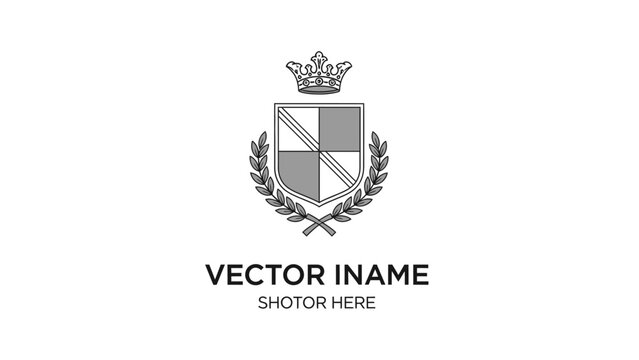 Vector crest logo with crown emblem.