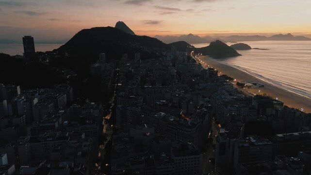 Rio de Janeiro top with high altitude skyline scenery in Rio de Janeiro, Brazil