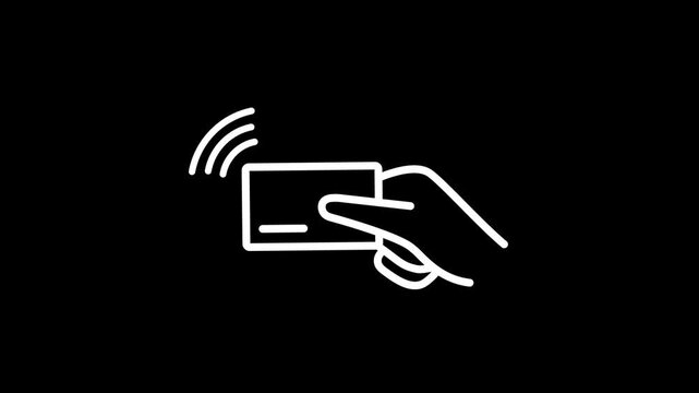 Contactless payment icon with transparent animation background