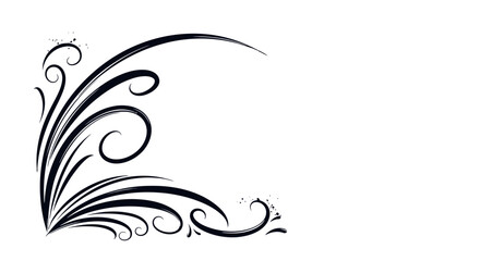 Fototapeta premium Elegant black floral design element.