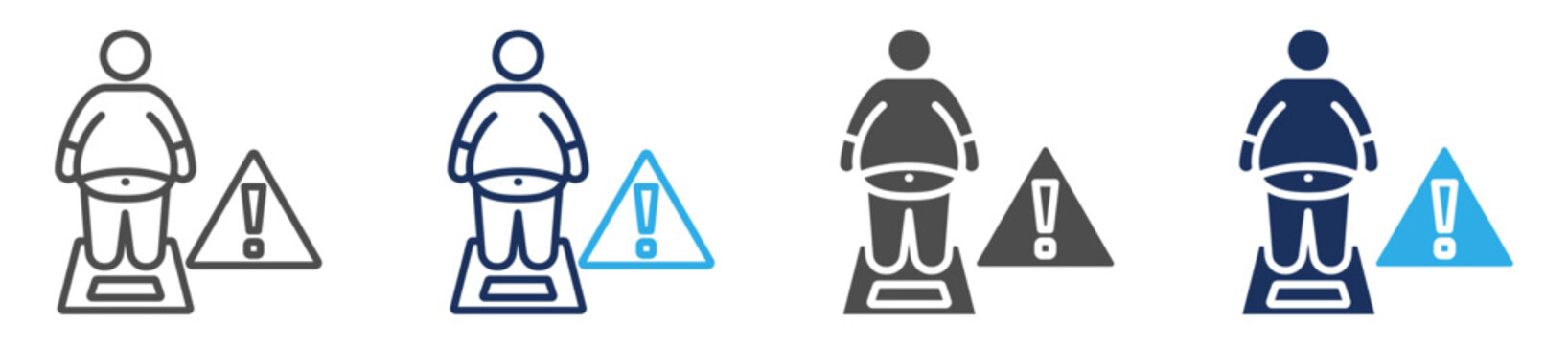 overweight icon set multi concept