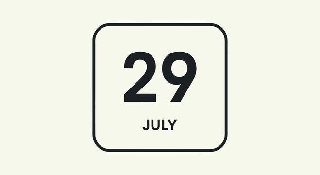 July 29th Calendar Icon - Simple Date Reminder