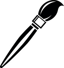 Obraz premium Paintbrush silhouette a black and white artistic tool illustration