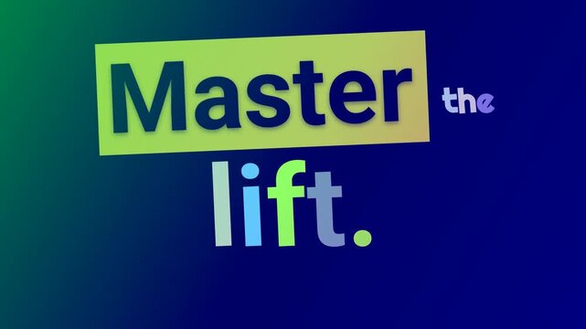 Motivational typography reading Master the lift for gym workout and fitness training inspiration. Fitness motivation words