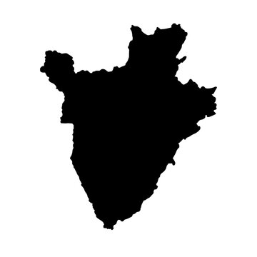 Burundi country map silhouette vector illustration