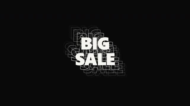 Big Sale Outline Echo Trail Animation with Stacked Ghost Text on Dark Background