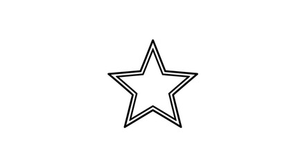 Fototapeta premium Minimalist double outline star icon. Black and white line art vector graphic. Simple geometric shape for rating, quality, success, or design element.