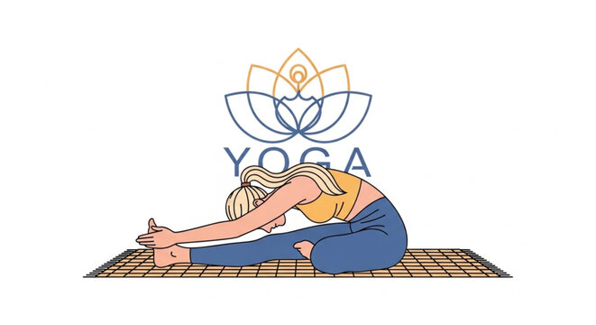 A blonde girl practicing Janu Sirsasana or head-to-knee forward bend pose for daily body flexibility.
