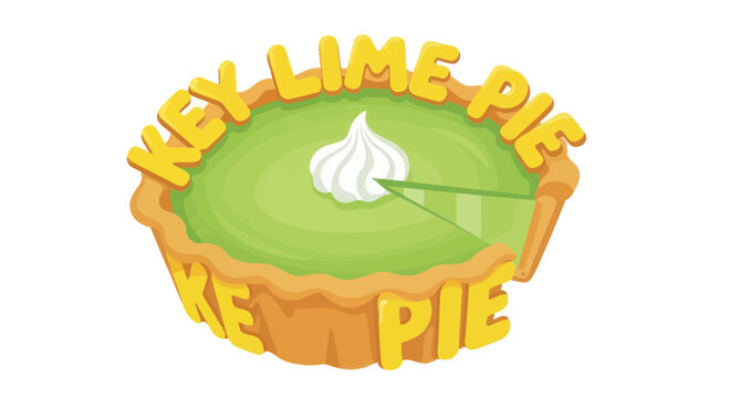 Key Lime Pie Slice with Whipped Cream, Tropical Dessert