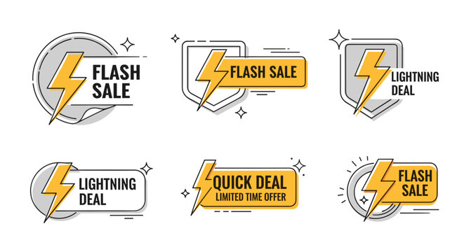 Flash Sale Lightning Deal Labels.