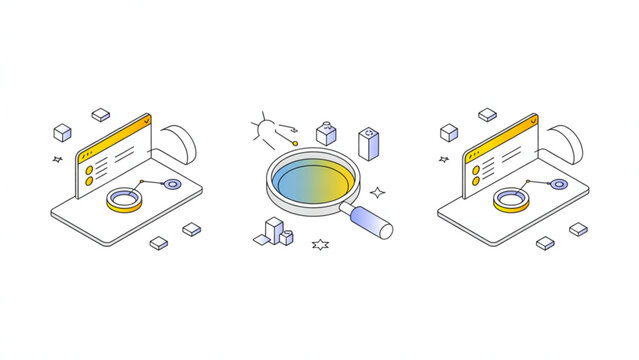 Illustrations of a stylized cloud with icons representing data, security, and analytics Vector