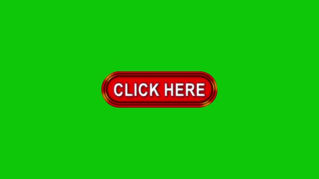 Click Here text with Computer hand click icon animation. Click Here button click mouse motion graphics. red Online button mouse cursor clicking on digital software 4k video footage. 