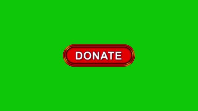 Donate text  with Computer hand click icon animation. Donate button click mouse motion graphics. red Online button mouse cursor clicking on digital software 4k video footage. 
