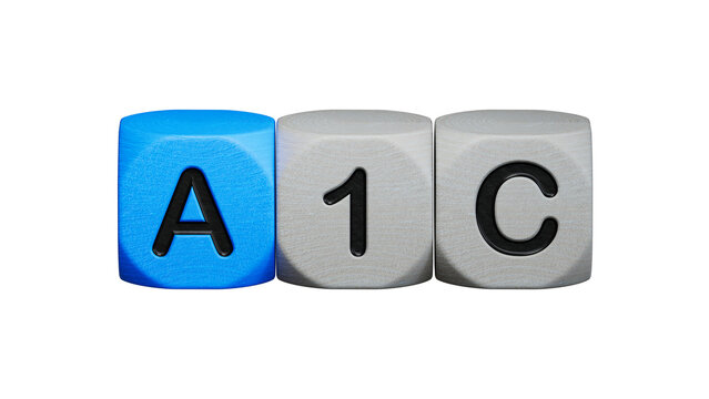 A1C text on wooden cubes, medical concept.close up of wooden elements,Business Concept.Supports PNG files with transparent backgrounds.