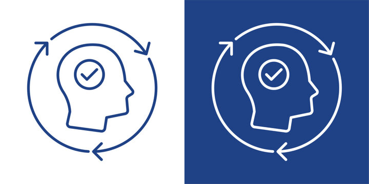 Daily Habit Blue And White Icon Style Collection